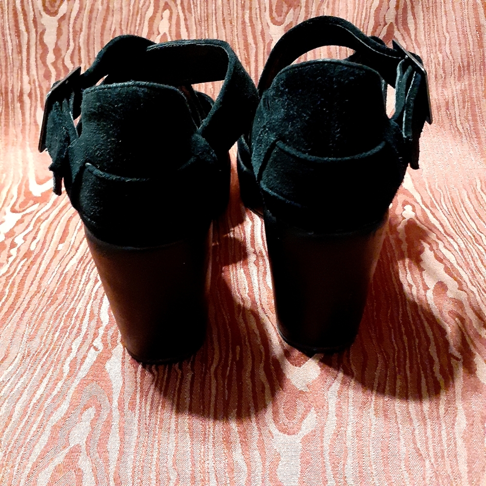 CORDANI CALZATURE DALLACE  Suede Button Wrapped Strap Heel Pump Size 37 Black - Picture 7 of 14